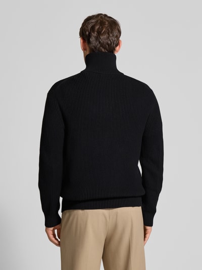 Drykorn Gebreide pullover met schipperskraag, model 'MANUELO' Zwart - 5