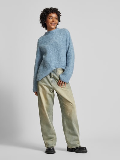 Pieces Loose fit gebreide pullover met scheerwol, model 'AMALA' Bleu - 1