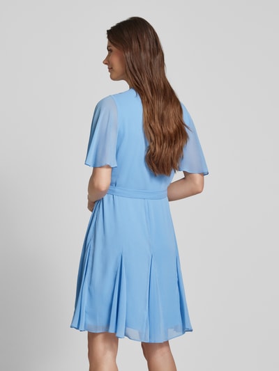 Lauren Ralph Lauren Knielange wikkeljurk in chiffon, model 'WANDELLA' Hemelsblauw - 5