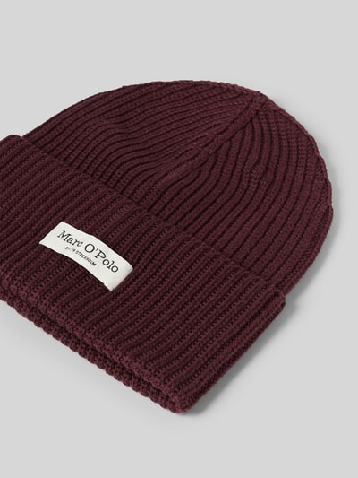 Productfoto, Mütze met brede omslag van Marc O'Polo in donkerrood met grove ribstructuur, dames Mütze van Marc O'Polo