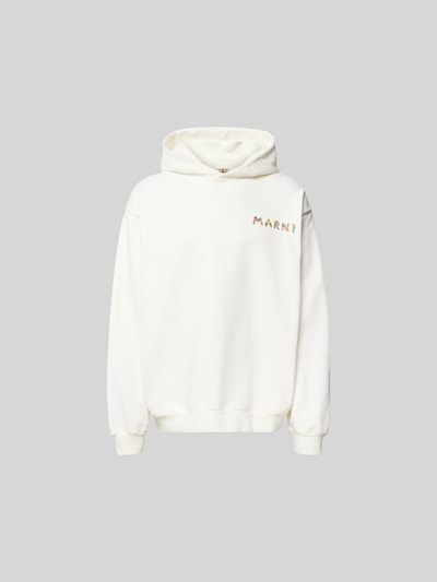 Marni Oversized Hoodie mit Label-Print Weiss 2