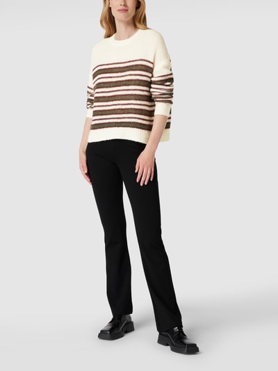 Marc O'Polo Strickpullover mit Streifenmuster Offwhite 1