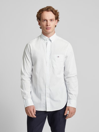 Gant Regular fit vrijetijdsoverhemd met borstzak Offwhite - 4