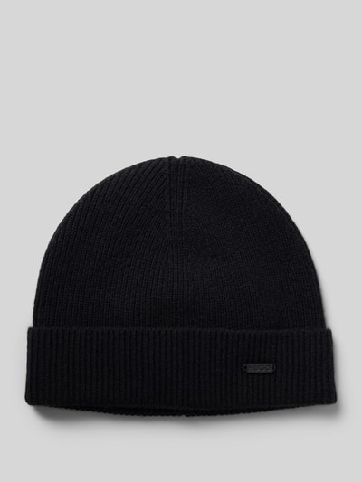 HUGO Beanie met labeldetail, model 'Xamiro' Zwart - 1