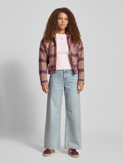 Tommy Jeans Slim fit shirt met lange mouwen van katoenmix Lichtroze - 1