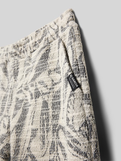 Productfoto, Shorts im Allover-Look mit Eingrifftaschen van Garcia van katoenmix in regular fit met labeldetail, grijs-beige tinten, textuur zichtbaar