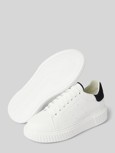 Marc O'Polo Low Top Sneaker aus Rindsleder mit Velours-Kontrastdetail Weiss 4