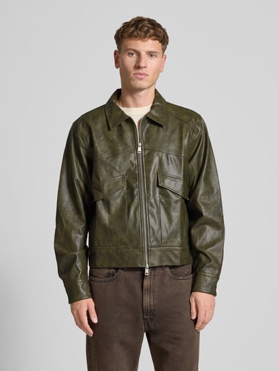 Don´t Waste Culture Jacke in Leder-Optik Modell 'Nerith' Schlamm 4