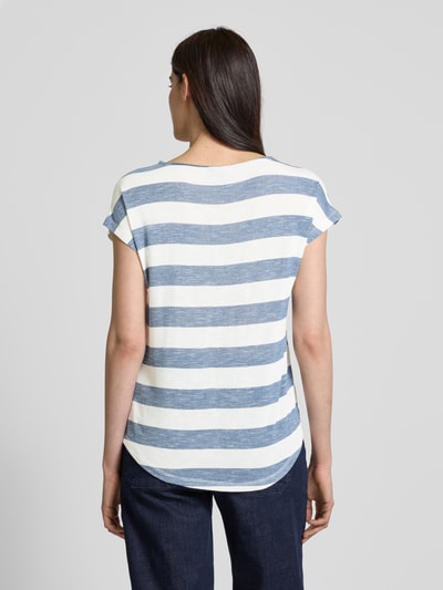 Vero Moda Relaxed Fit T-Shirt aus Viskose-Mix Modell 'WIDE STRIPE' Blau 5