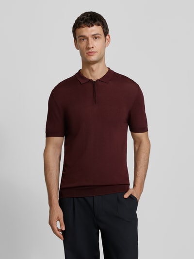 Antony Morato Poloshirt met ribboorden Bordeaux - 4