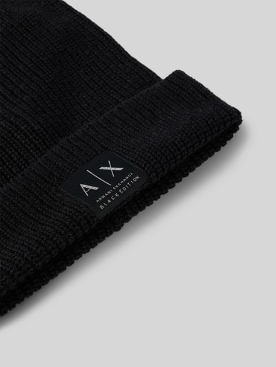 ARMANI EXCHANGE Strickmütze mit Label-Patch Black 2