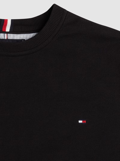 Tommy Hilfiger Gebreide pullover met logostitching Zwart - 2