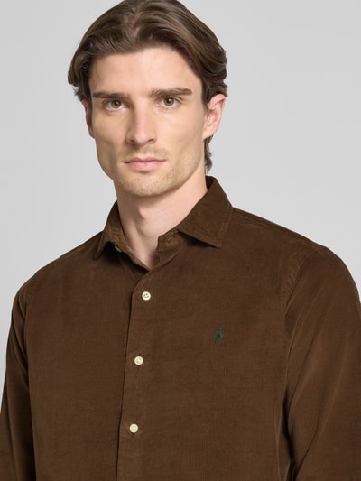 Polo Ralph Lauren Koszula casualowa o kroju regular fit z wyhaftowanym logo model ‘CORDUROY’ Czekoladowy 3