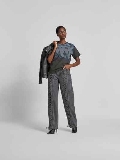 Diesel Regular Fit T-Shirt mit Motiv-Print Dunkelgrau 1