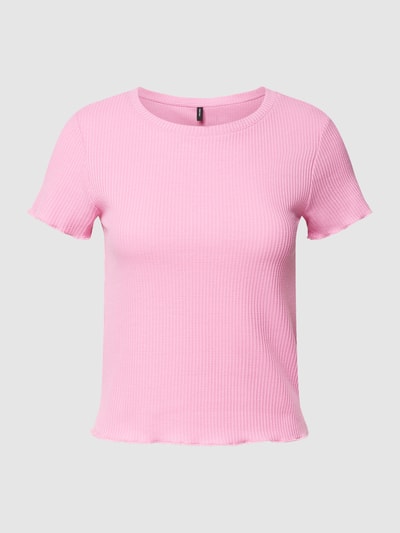 Vero Moda T-shirt met geschulpte zoom, model 'EMMA' Roze - 2