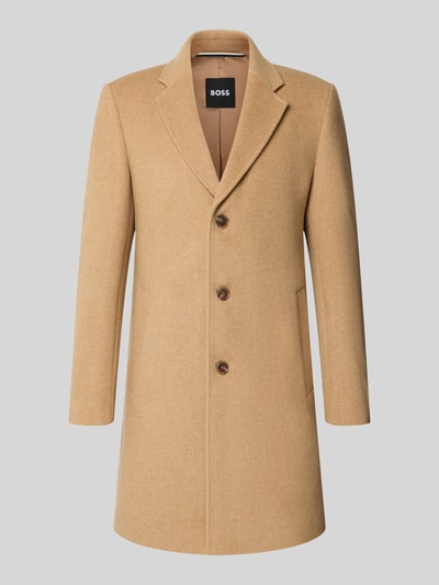 BOSS Slim fit functionele lange jas van wolmix model 'HYDE' Camel - 1