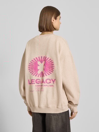 Karo Kauer Bluza o kroju oversized z okrągłym dekoltem model ‘Legacy’ Beżowy melanż 5