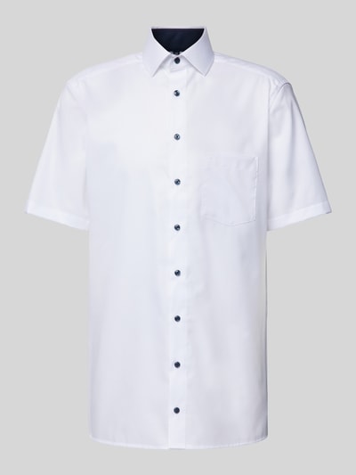 OLYMP Regular Fit Business-Hemd mit logo-Stitching Modell 'Global' Weiss 2