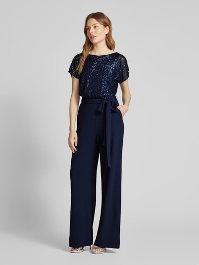 Swing Jumpsuit mit Paillettenbesatz Marine 1