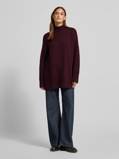 VERO MODA Relaxed fit coltrui met wol, model 'AQUARIUS' Bordeaux - 1