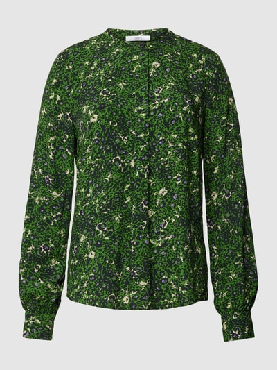 Jake*s Casual Blouse van viscose met bloemenmotief en blinde knoopsluiting Grasgroen - 2