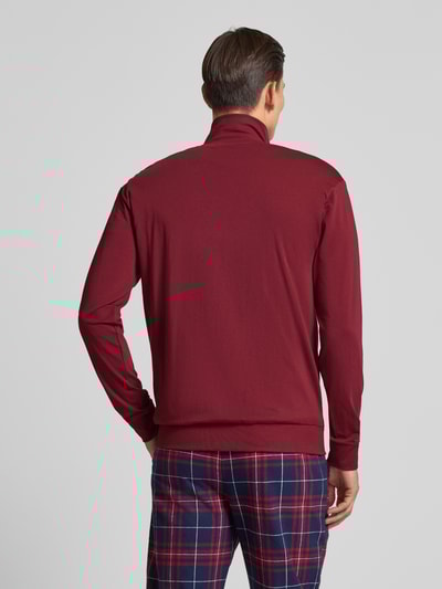 HUGO Bluza rozpinana o kroju regular fit z mieszanki bawełny model ‘LAZE’ Bordowy 5