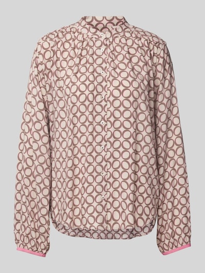 Emily Van den Bergh Regular Fit Bluse aus Viskose im Allover-Look Taupe 2