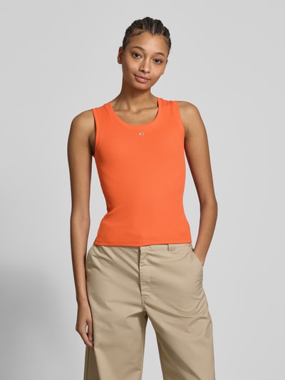 Tommy Jeans Tanktop met boothals, model 'ESSENTIALS' Koraal - 4