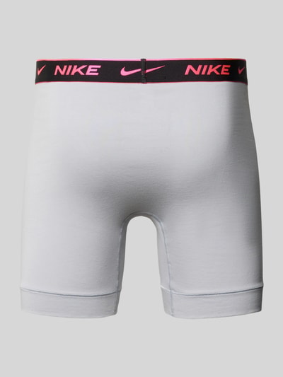 Produktfoto, Boxershorts mit elastischem Logo-Bund im 3er-Pack von Nike in Hellgrau, Baumwoll-Elasthan-Mix, körpernaher Schnitt, elastischer Logo-Bund