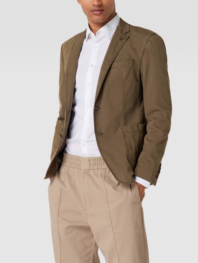 JOOP! Collection Slim fit colbert met twee knopen en stretch Olijfgroen - 4