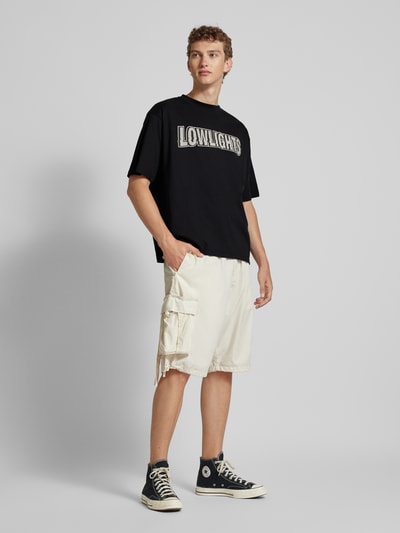 Low Lights Studios Oversized T-shirt met labelprint, model 'WAVES' Zwart - 1