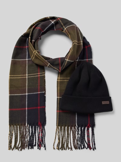 Barbour Set aus Beanie und Schal Modell 'SWINTON & GALINGA' Gruen 1