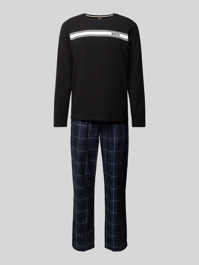 BOSS Pyjama mit Label-Print Modell 'Urban' Marine 1