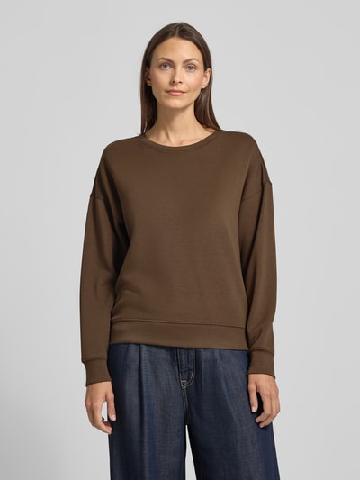MSCH Copenhagen Sweatshirt aus Viskose-Mix mit Rundhalsausschnitt Modell 'Ima' Dunkelbraun 4