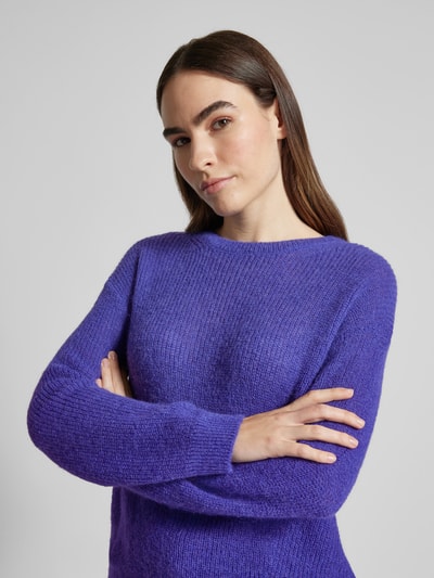 MAERZ Muenchen Strickpullover mit überschnittenen Schultern Lila 3