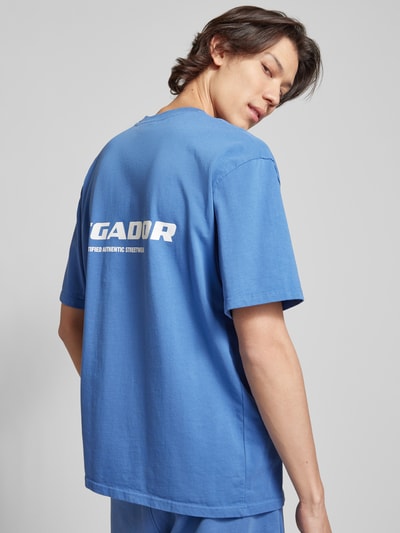 Pegador Oversized T-Shirt mit Label-Print Modell 'COLNE' Blau 3