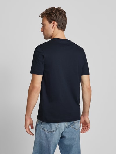 Tommy Hilfiger Regular fit T-shirt met labelstitching Marineblauw - 5