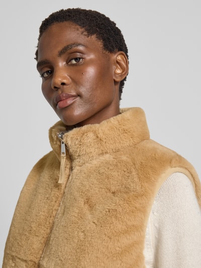 s.Oliver RED LABEL Kamizelka ze sztucznego futra dwustronna o kroju regular fit Beżowy 3