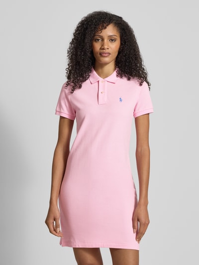 Polo Ralph Lauren Minikleid mit Logo-Stitching Modell 'Polo' Hellrosa 4