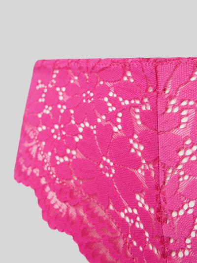 Skiny String mit Spitzenbesatz Pink 2