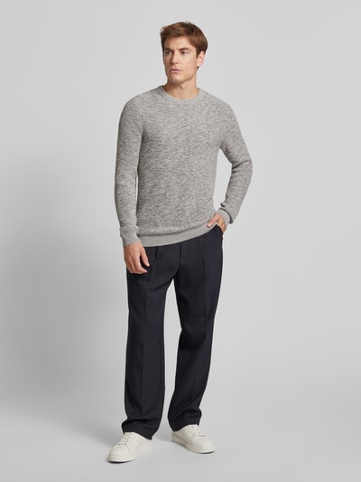 SELECTED HOMME Gebreide pullover met ronde hals, model 'NEWVINCEBUBBL' Zand - 1