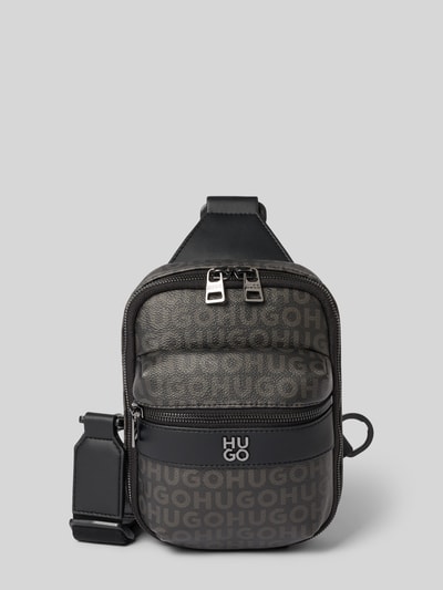 HUGO Umhängetasche mit Label-Muster Modell 'QUANTIC_M_MONOSTRAP' BLACK 2