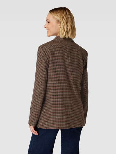 Jake*s Collection Blazer met viscose en paspelzakken Chocoladebruin - 5