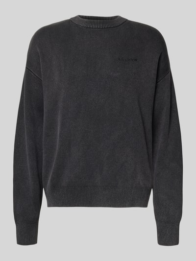 Pegador Oversized gebreide pullover met logo en ronde hals Zwart - 2