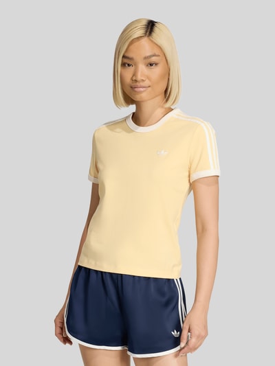 adidas Originals Slim fit T-shirt van katoenmix Lichtgeel - 4