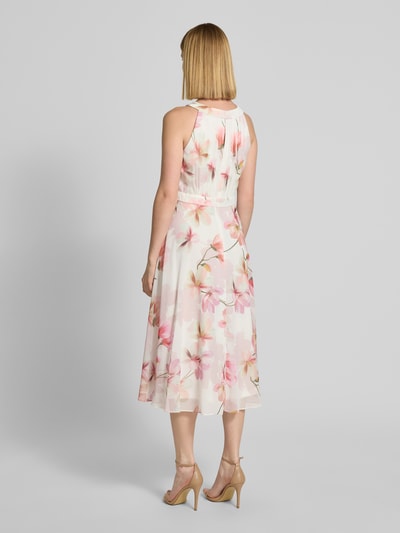 Christian Berg Cocktail Cocktailkleid mit Raffungen und Taillenband Ecru 5