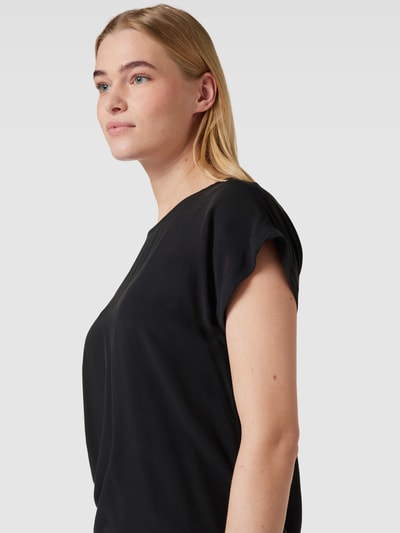 Montego Blouseshirt van pure viscose met stolpplooi Zwart - 3