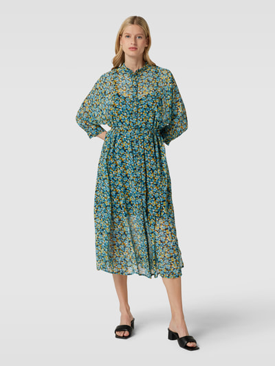 Esprit Sukienka midi z wiskozy z kwiatowym wzorem na całej powierzchni Turkusowy 4