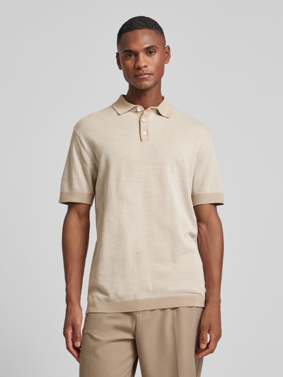 Lindbergh Slim Fit Poloshirt mit Knopfleiste Beige 5