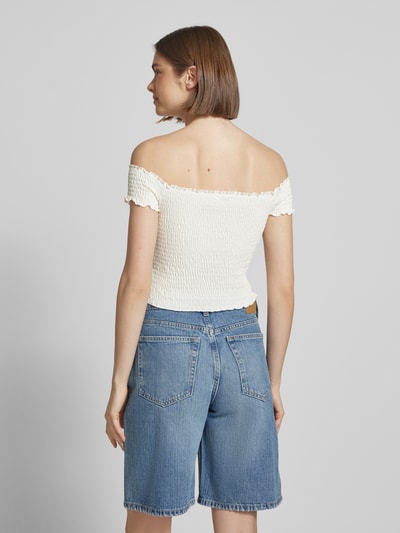 Tommy Jeans Slim Fit Crop Top mit gesmokten Einsätzen Weiss 5